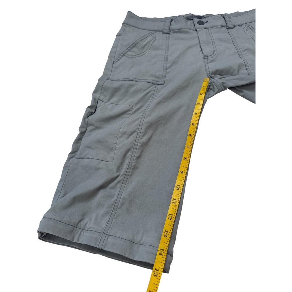 PRANA Gray Low Rise Crop Hiking Pants Size 10 Womens Zip Leg Pockets Stretch - Picture 6 of 6